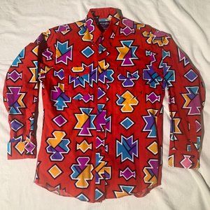 Wrangler Western 80s Red Aztec Shirt